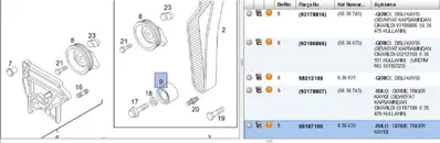 PSA 55187100 Triger Kayişlari Ve Triger Zincirleri, Montaj Ve Yedek Parçalar 55187100