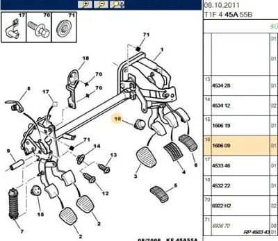 PSA 1606.09 Pedal Tutucu  1606.09