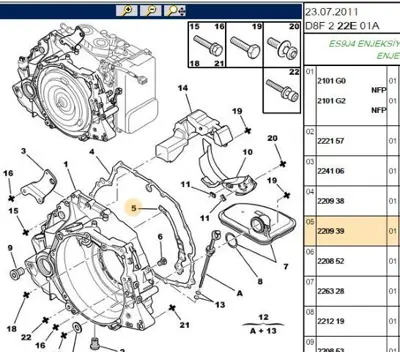 PSA 2209.39 Arka Kapak Contası Me  2209.39