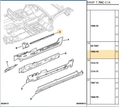 PSA 7008.H0 Marşbiyel Sacı Devre Muh. 7008.H0