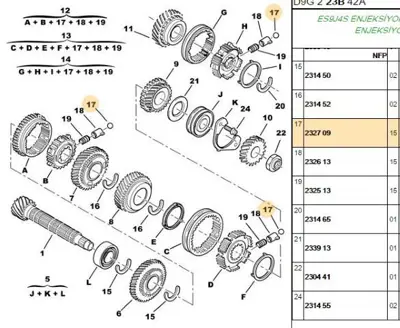 PSA 2327.09 Senkromenç Bilyası 232709