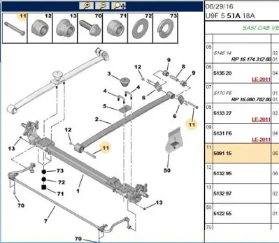 PSA 5091.15 Arka Makas Bağlantı Vidas 509115