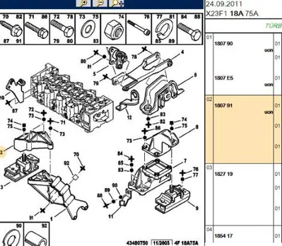 PSA 1807.91 Motor Kulagi  Mesnedi Sag Üst  Dj5 Boxer 1 Jumper 1 Firsat 180791 180791 180791 180791 180791