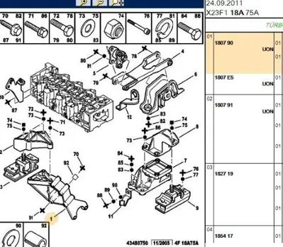 PSA 1807.90 Motor Kulaği  Mesnedi Sağ  Dj5 Boxer 1 Jumper 1 180790 1807.90 180790 180790 180790