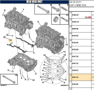 PSA 0167.23 Motor Blok Tapa 0167.23