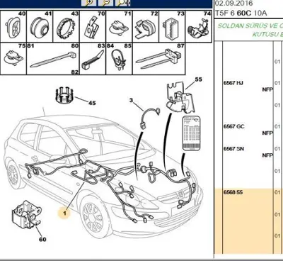 PSA 6545.55 Kablo Tutucu Ara Geçme  6545.55