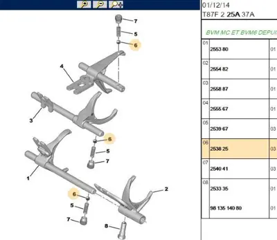PSA 2538.25 Vites Çatal Bilyası 253825