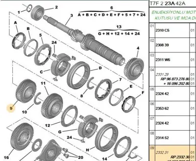PSA 2332.30 4.Vites Dislisi 2332.30