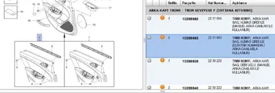 PSA 13258682 Kapı Döşemesi Arka Sağ ASTRAJ 13258682 2231093