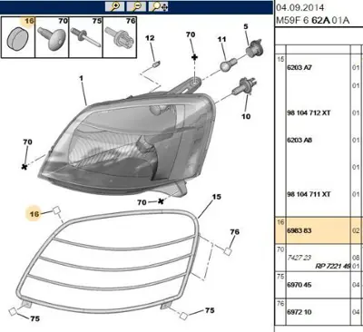 PSA 6983.83 Far Koruma Sacı Takozu  6983.83