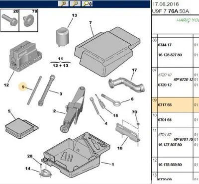 PSA 6717.55 Bijon Anahtar Demiri 671755