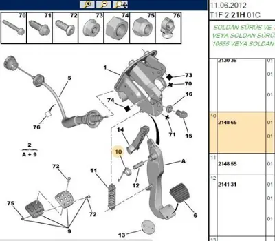 PSA 2148.65 Debriyaj Pedal Yayı 214865