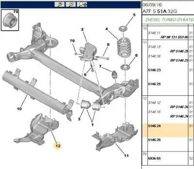 PSA 5146.24 Arka Travers Alt Kapak 514624