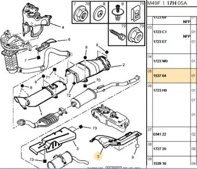 PSA 1537.64 Eksoz Isı Kalkanı  1537.64