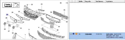 PSA 13264583 Panjur Üst ASTRAJ Gtc 1322010 13264583