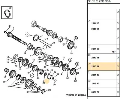 PSA 2313.61 Grup Arka Somunu 5 İleri  2313.61