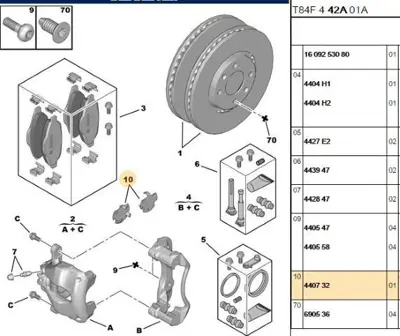 PSA 4407.32 Ön Fren Balata Sekmanı  4407.32