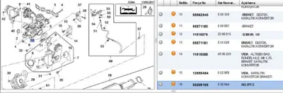 PSA 55209165 Egzoz Manifold Kelepcesi Opel Astra J A20dt 850944 55209165