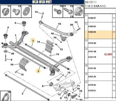 PSA 5150.84 Torsiyon Çubuğu  5150.84