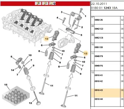 PSA 0910.43 Emme Subap Itıcı Ara Kold 0910.43
