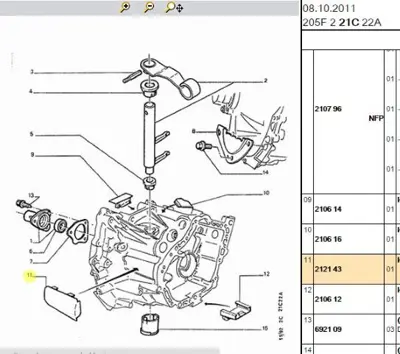 PSA 2121.43 şanzıman Gövde Kapağı  2121.43