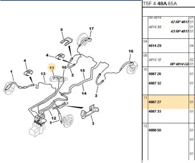 PSA 4887.27 Fren Hidrolik Borusu  4887.27