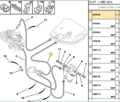 PSA 1579.90 Yakit Deposu Borulari 157990 157990 157990 157990 157990