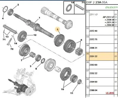 PSA 2331.22 3.Vites Dislisi 2331.22