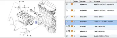 PSA 55564973 Conta, Gaz Kelebeği 55559381 55564973 825026 825943