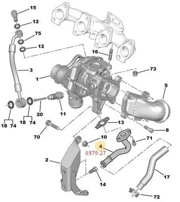 PSA 0379.27 Turbo Yağ Dönüş Hortumu 0379.27