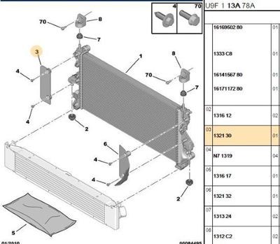 PSA 1321.30 Radyatör Yan Bağlantı 132130