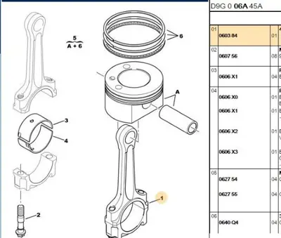 PSA 0603.84 Piston Kolu Ew12j4 0603.84