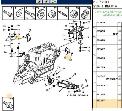 PSA 6922.97 Koltuk Başlık Vidası 3646482 692297 7903301007