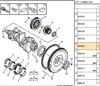 PSA 0516.54 Kasnak Civatasi 51654 0516.54 51654 51654 