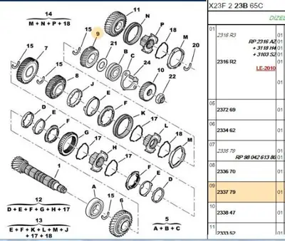 PSA 2337.79 4.Vites Dişlisi  2337.79
