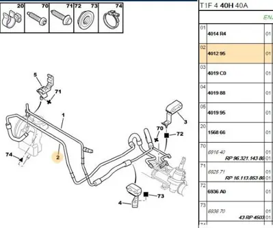 PSA 4012.95 Direksiyon Yağ Hortumu  4012.95