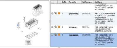 PSA 55196311 Tapa Opel 55196311 5607734 5607743 607785 93177358 93184562