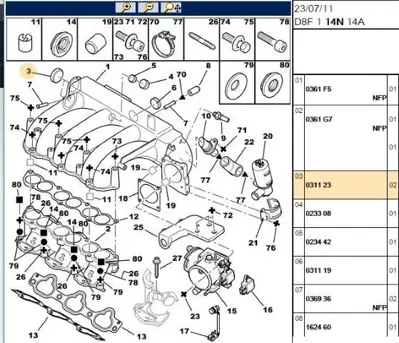 PSA 0311.23 Manifolt Tapa 31123 0311.23 31123 31123 