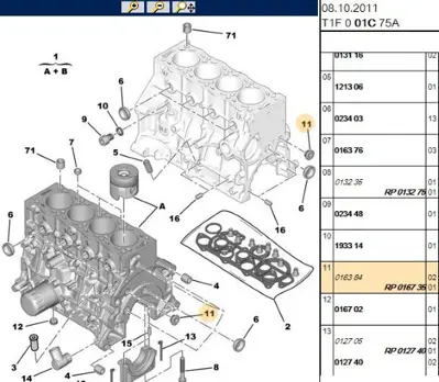 PSA 0167.35 Motor Blok Tapasi 15×150 Peugeot Dw10 Motorlu Modeller 0167.35