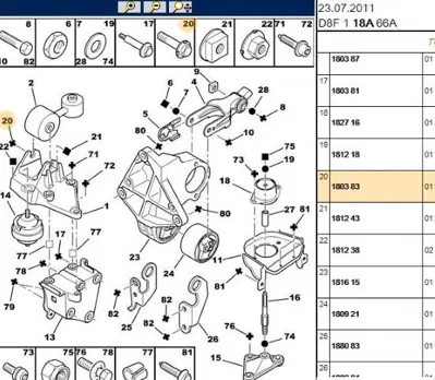 PSA 1803.83 Motor Takozu  1803.83