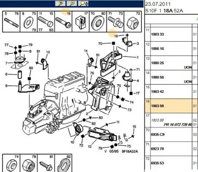 PSA 1803.58 Takoz Tutucu  1803.58