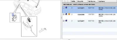 PSA 13170877 Ayna Motoru Zafira B 6207145 13170877