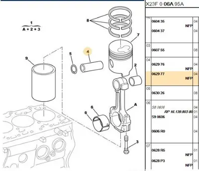 PSA 0629.77 Piston Pimi S - 2800 62977 0629.77 62977 62977 