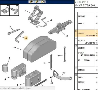 PSA 6717.64 Bijon Anahtari 6717.64