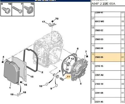 PSA 2565.05 şanzıman Yayı  2565.05