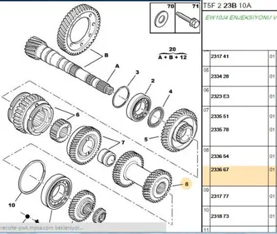 PSA 2336.67 3-4 Vites Ara Dişli  2336.67