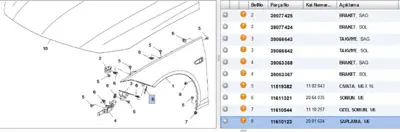 PSA 11610123 Saplama Opel 11610123 2001624