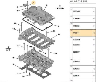 PSA 1429.14 Kolon Cıvatası 1429.14