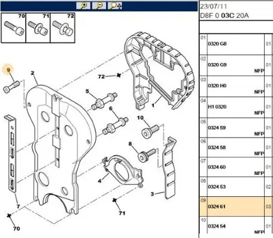 PSA 0324.61 Triger Kapak Vidasi 32461 0324.61 32461 32461 