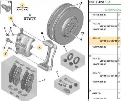 PSA 4401.K9 Sag On Fren Silindiri 4401.K9